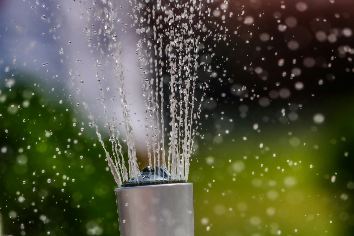 close-up of a smart sprinkler